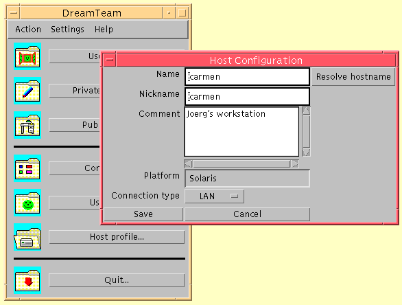 host configuration